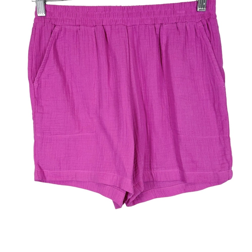 Candace Cameron Bure Regular Pull-On Gauze Shorts Hot Fuchsia XX-Small Size